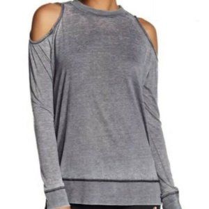 Alice + Olivia Burnout Grey Cold Shoulder Long Sleeve size Medium